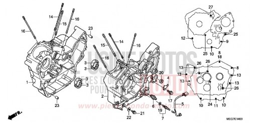 KURBELGEHAEUSE (VT750C2B/C2S/CS/C/CA) VT750CSC de 2012